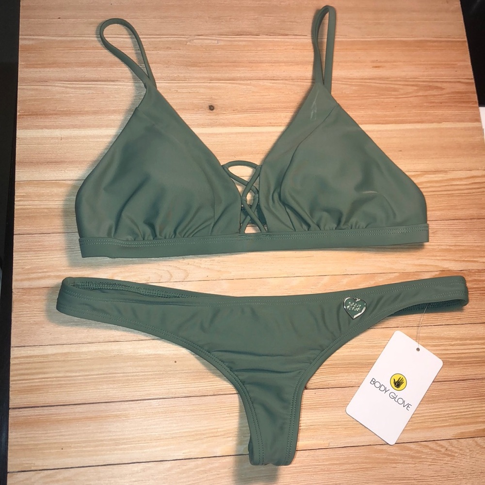 Body Glove Thong Bikini, army green